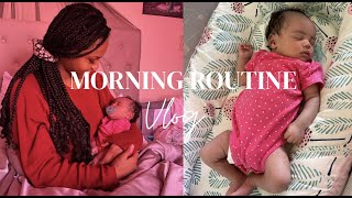 REALISTIC MORNING ROUTINE WITH 3 WEEK OLD NEWBORN  21 YEAR OLD FIRST TIME MOM [upl. by Gnuhn939]