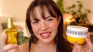 ASMR The BEST Cozy Friend Personal Attention skincare hairbrushing plucking noise suppression [upl. by Sherr]