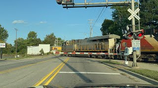 Eastbound CN with EXCREX as leader  DPU  Haslett MI 9824 [upl. by Ecinaej]