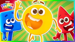 Yellow Meets Red amp Blue  FULL EPISODE  S1 E5  Learn Colours  Kids Cartoons  Colourblocks [upl. by Kiernan]