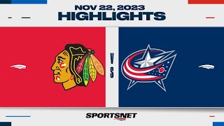 NHL Highlights  Blackhawks vs Blue Jackets  November 22 2023 [upl. by Alameda]