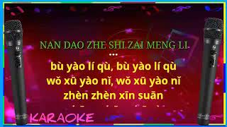 Nan dao zhe shi zai meng li  karaoke no vokal cover to lyrics pinyin [upl. by Annaitat]