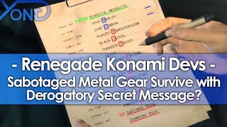 Renegade Konami Devs Sabotaged Metal Gear Survive w Derogatory Secret Message [upl. by Navis130]