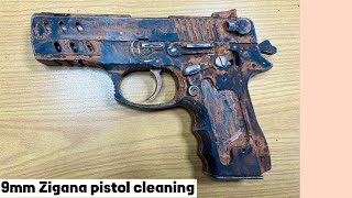 9mm Zigana pistol Cleaning the color of the pistol  9mm turkey pistol  Gu￼n restoration [upl. by Odlo]