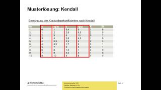 Videotutorium Statistik Konkordanzkoeffizient nach Kendall [upl. by Aytac]