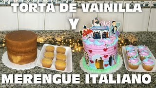 TORTA de VAINILLA con MERENGUE ITALIANO TE ENSEÑO el punto exacto del almíbar más recomendaciones [upl. by Jake]