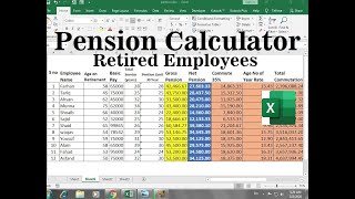 Pension and commutation Calculator in Excel For Retired Employees [upl. by Leirvag]