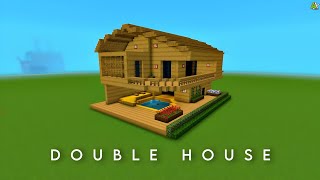 Minecraft  Double House  How To Make Double House In Mobile Minecraft  Tutorial Video [upl. by Alyssa]