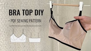 How to sew a bra top PDF sewing pattern bra top [upl. by Kaile]