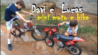 Davi de Mini Moto Elétrica 6v e Lucas de Bike [upl. by Witt4]