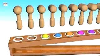 Learn Colors Names With Wooden Ball Hammer  Fun Learning With Toys  3D Video For Beginners [upl. by Nudnarb]