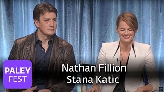 Castle  Nathan Fillion and Stana Katic Talk Handcuffs [upl. by Nitaf]