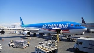 Air Tahiti Nui airlines flight from Los Angeles to Papeete [upl. by Onileva450]