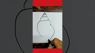 how to draw easy Shankh draw a shell  very easy drawing for kids [upl. by Yrrot]