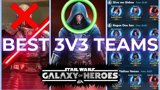 40 BEST 3v3 Teams in SWGOH No Galactic LegendsConquest Characters [upl. by Nareht]