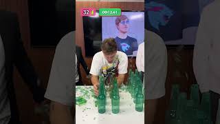 World Record Bottle Head Smashing Attempt [upl. by Glynnis]