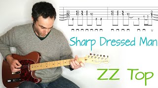 ZZ Top  Sharp Dressed Man  guitar lesson  tutorial  cover with tablature [upl. by Mosra]