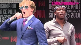 Logan Paul amp KSI Square Off Face To Face At Their Boxing Match Press Conference 61618 [upl. by Elimac10]