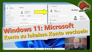 Windows 11 Microsoft Konto in lokales Konto umwandeln [upl. by Howlend]