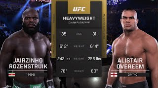 JAIRZINHO ROZENSTRUIK vs ALISTAIR OVEREEM  Heavyweight Title [upl. by Normak176]