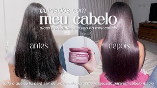 como eu recuperei o meu cabelo ressecado  cuidados e produtos que eu uso nele [upl. by Donnelly525]