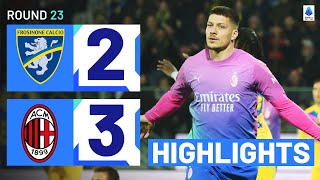 FROSINONEMILAN 23  HIGHLIGHTS  Jovic turns it around for Milan  Serie A 202324 [upl. by Haonam]