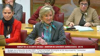 Budget de la sécurité sociale  audition de Geneviève Darrieusecq [upl. by Crompton]