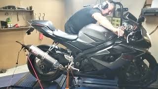 SUZUKI GSXR 1000 K6 DYNO RUN 2 153 hp at wheel 50000 km odometer [upl. by Rihsab]