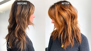 Warm Copper Balayage Hair Color Tutorial  PRAVANA Color [upl. by Portuna]