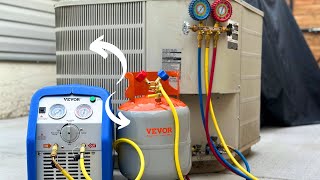 Charging R22 into an Air Conditioner that is VERY LOW on Refrigerant [upl. by Legin]