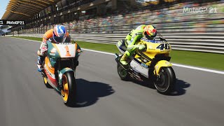 MotoGP Classic Battle  Mick Doohan Vs Valentino Rossi [upl. by Ahsiaa]