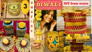 DIY Diwali Decoration Ideas3 Easy DIY From Wasteमार्केट जैसे महँगे आइटम्स घर में बनाएँHome Decor [upl. by Oiciruam]