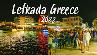 Lefkada Greece exploring the nightlife of Lefkada a very ROMANTIC place walking tour 4k [upl. by Wehttan]