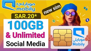 Mobily New SIM Offer  Mobily 100GB amp Unlimited Social Media  2024 [upl. by Sondra]