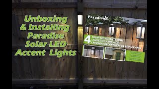 Paradise Solar LED Accent Lights set of 4  Costco  Unboxing and Installing  Review [upl. by Farleigh771]