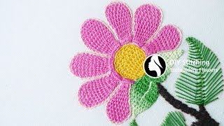 Hand Embroidery Flowers Stitch by Diy Stitching  10 [upl. by Carleen]