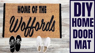 HOW TO MAKE A DOOR MAT USING YOUR CRICUT  using permanent vinyl [upl. by Lusty]