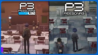 Persona 3 vs Persona 3 Reload Comparison  Gekkoukan High amp Paulownia Mall [upl. by Enomal]