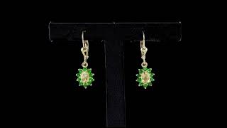 Heliodor amp Chrome Diopside Halo Lever Back Earrings in 18k Yellow Gold over Sterling Silver 160ctw [upl. by Greenfield827]