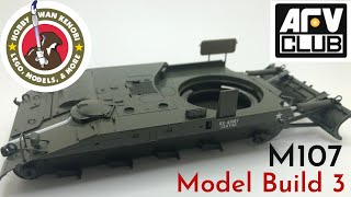 Plastic Scale Model Build  AFV Club M107  135  Part 3 Tracks Paint Oil Wash [upl. by Amiarom]