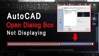 How to fix Autocad file open problem  Open Dialog box not Showing [upl. by Annasus]