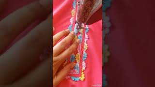 simple lace neck designlace ke sath easy neck design bnaye neckdesign viralvideo fashion [upl. by Notsreik]