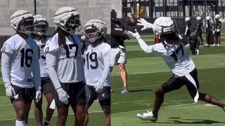 DAVANTE ADAMS DAY 1 MINICAMP HIGHLIGHTS ROUTE RUNNING amp RUN AFTER CATCH ON POINT [upl. by Atinauj]