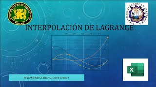 INTERPOLACIÓN DE LAGRANGEEJEMPLO EN EXCEL ANÁLISIS NÚMERICO [upl. by Lowenstein551]