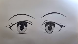 Comment dessiner des yeux danime étape par étape  Dessin facile crayon  Dessin danime facile [upl. by Drye]