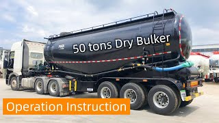 40m³ 50tons Cement Tank Bulker Operation Instruction  How to Use A Dry Bulk Truck [upl. by Comptom]