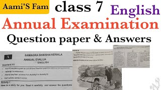 Class 7EnglishAnnual Examination  Question paper and Answers [upl. by Oriane282]