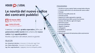 APPALTI PUBBLICI Le novità del nuovo codice dei contratti pubblici [upl. by Rissa85]