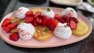 Orange Pancakes with Macerated Strawberries by Saee Koranne Khandekar [upl. by Rocco]