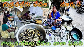 గుడ్లవల్లేరు చేపల మార్కెట్  Gudlavalleru Fish Market  bommidala fish price  bommidayalu fish [upl. by Notlok]